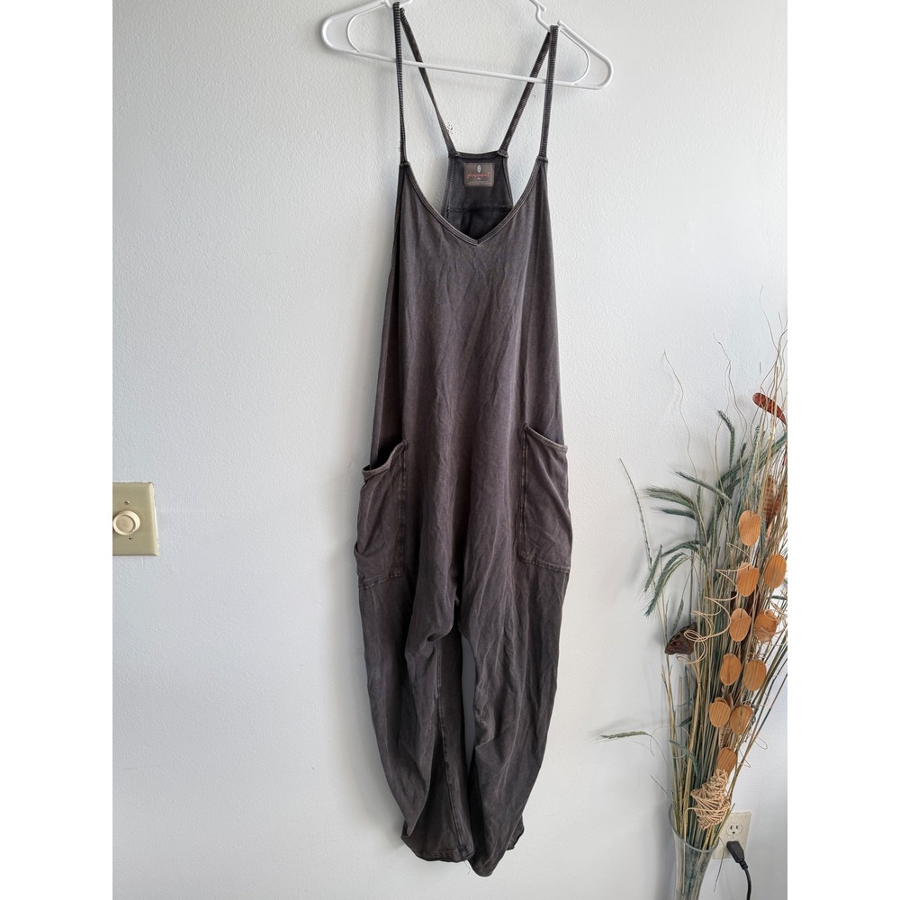 Free People FP Movement Hot Shot Onesie Charcoal Black XS Relaxed Jumpsuit